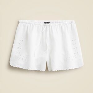 J. Crew Eyelet Short in Linen Cotton Blend in White Size L. NWT